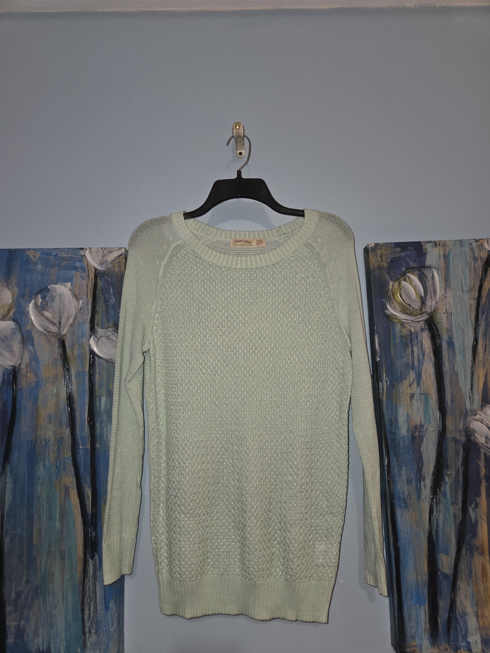 Faded Glory Pastel Mint Crewneck Sweater
